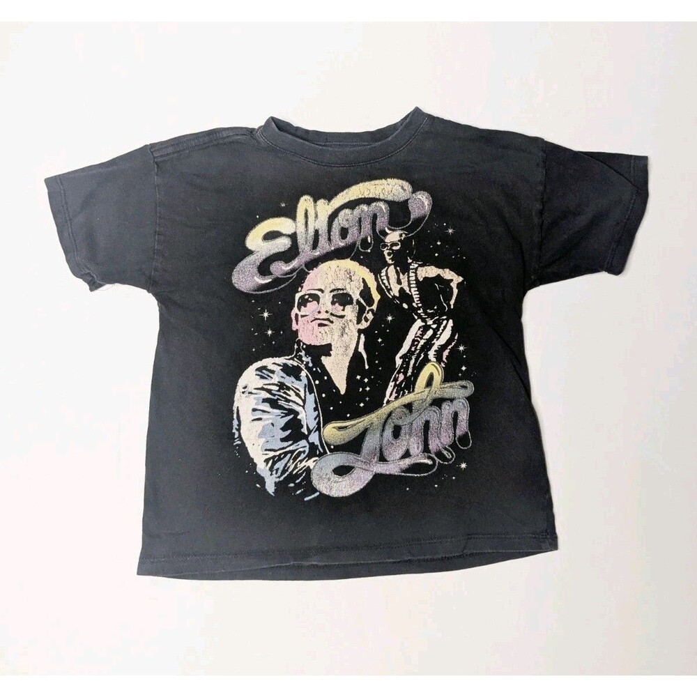Elton John x Cotton On Graphic T Shirt Toddler Size 4T Black Short Sleeve YOUTH